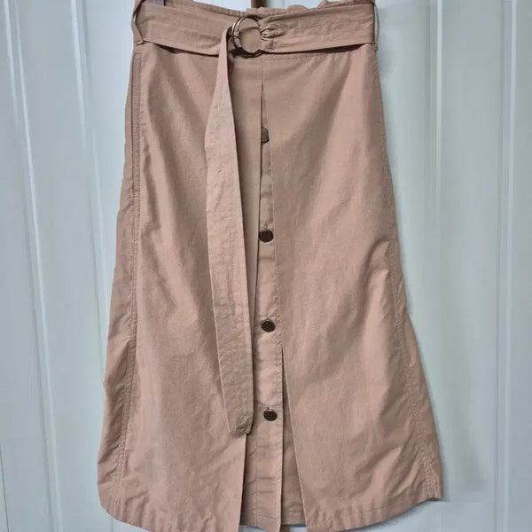 [BUNJANG] SJ Beige Trench Button Long Skirt / SJ 베이지 트렌치 버튼 롱 스커트