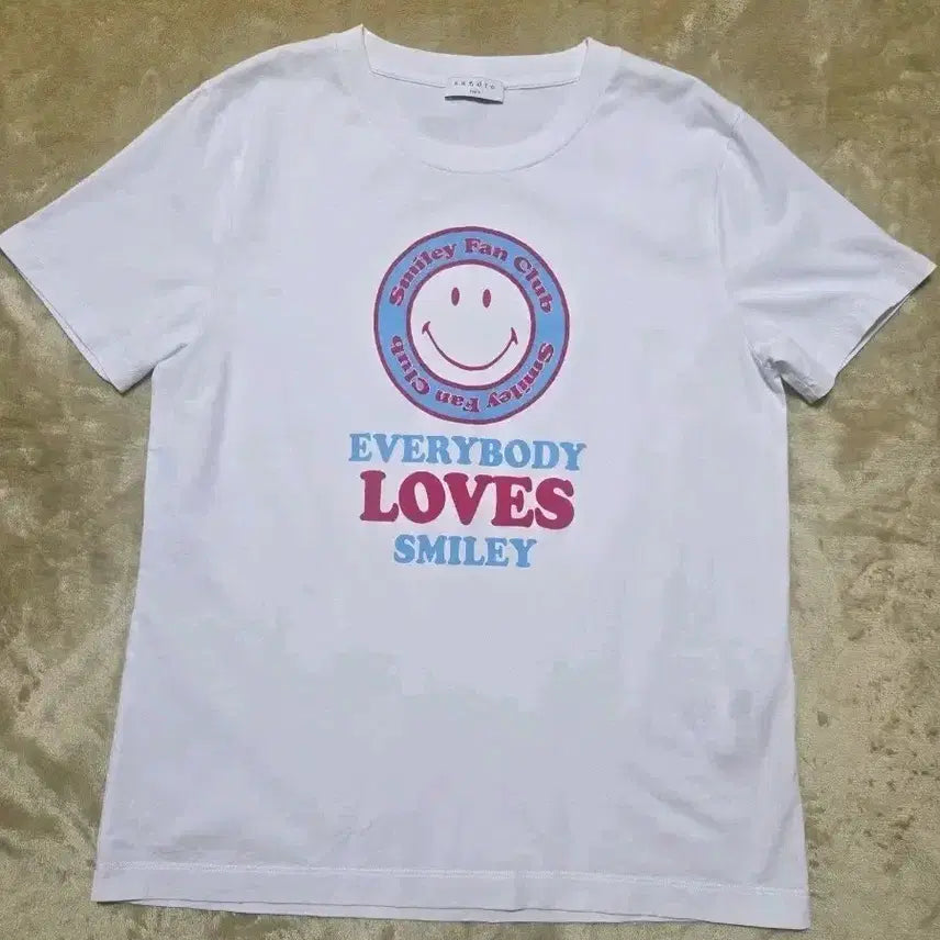 [BUNJANG] Sandro Smiley T-Shirt White / 산드로  스마일리 반팔티 화이트 1