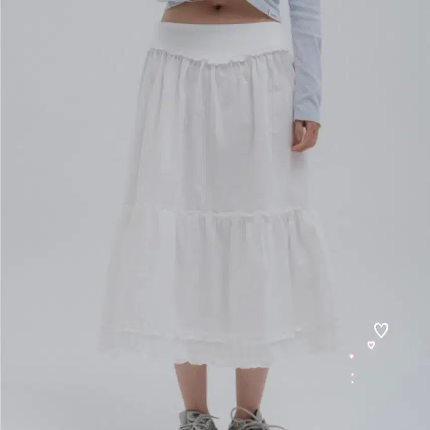 [BUNJANG] Dry Rose Ruffle Skirt Ivory / 드라이로즈 프릴 스커트 캉캉 아이보리