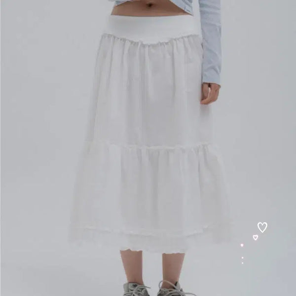 [BUNJANG] Dry Rose Ruffle Skirt Ivory / 드라이로즈 프릴 스커트 캉캉 아이보리