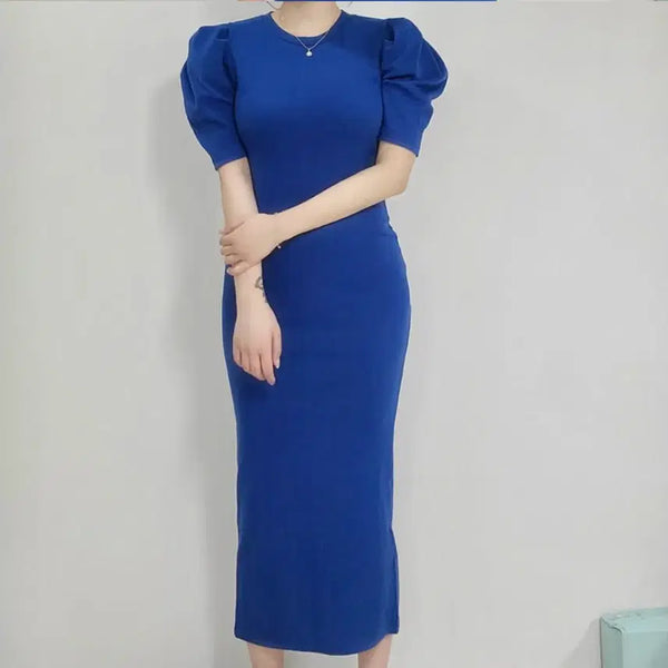 [BUNJANG] Puff Long One-Piece Dress / 퍼프롱골지원피스