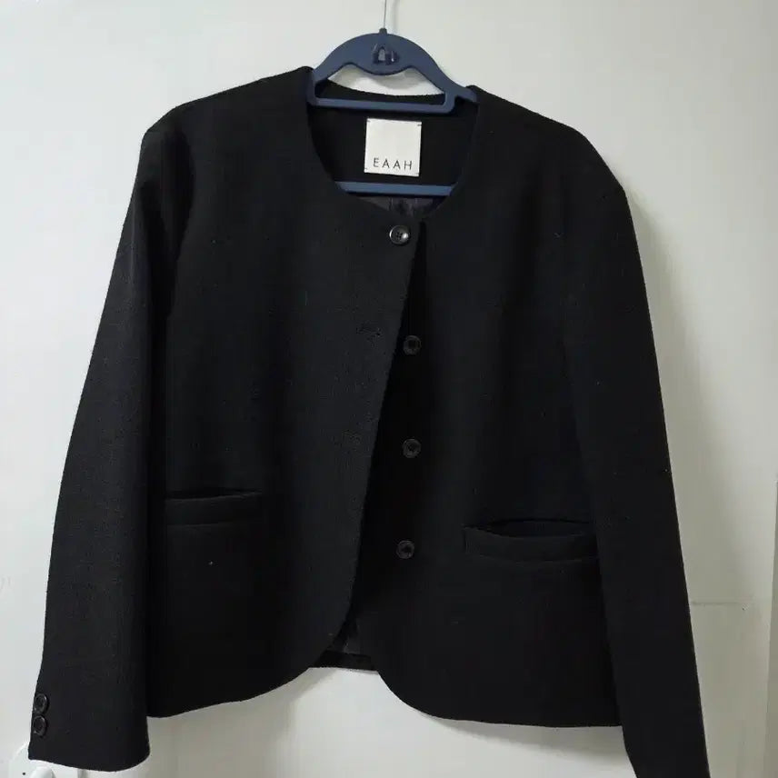 [BUNJANG] EAAH Black Tweed Jacket / EAAH 블랙 트위드 자켓