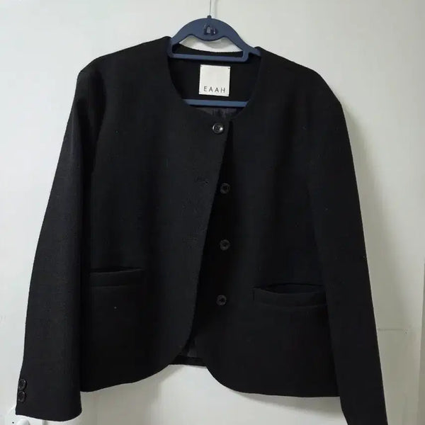 [BUNJANG] EAAH Black Tweed Jacket / EAAH 블랙 트위드 자켓
