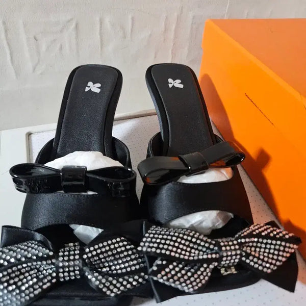 [BUNJANG] Gangzmae Ribbon Mules Black / 강자매 리본뮬 블랙