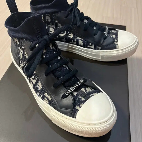 [BUNJANG] Dior Walk'n'Dior Oblique High-Top Sneakers Men's Size 43 / 디올 워크앤디올 오블리크 하이탑 스니커즈 남성 43