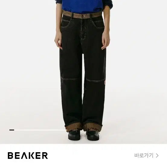 [BUNJANG] TEKET CT Big Denim Pants Black Size 003 / TEKET CT 빅 데님 팬츠 블랙 003 사이즈