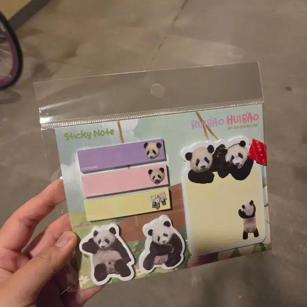 [BUNJANG] Everland Rubao Huibao Panda Sticker Memo Set / 에버랜드 루이바오 후이바오 RUBAO HUIBAO 팬더 스티커 메모 세트