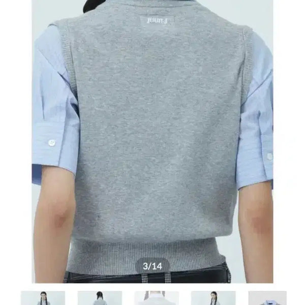 [BUNJANG] Juun.J Layered Knit Shirt Grey-Blue / juun j 준지 레이어드 니트 셔츠 그레이블루