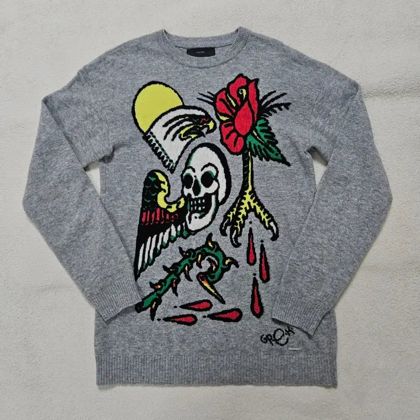 [BUNJANG] Diesel Punk Skull Knit Sweater / 디젤 펑크 스컬 니트 급처