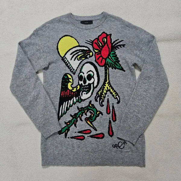[BUNJANG] Diesel Punk Skull Knit Sweater / 디젤 펑크 스컬 니트 급처