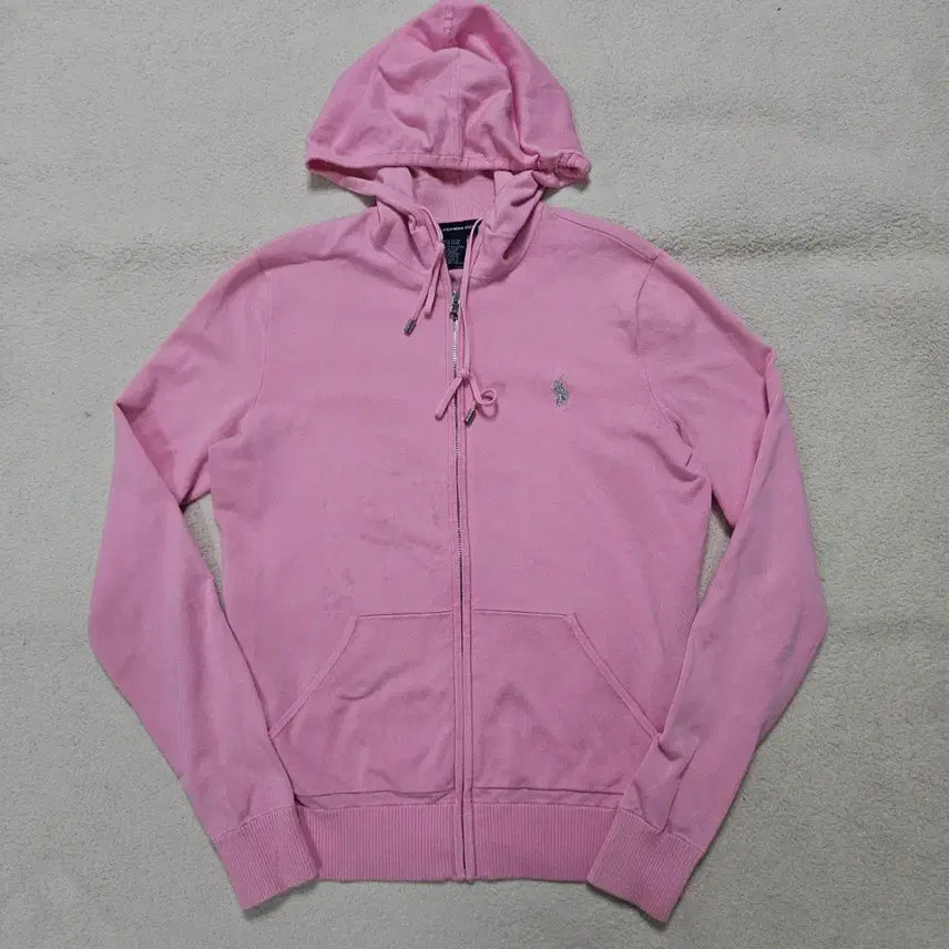 [BUNJANG] Polo Ralph Lauren Silver Pink Hooded Zip-Up Jacket / 폴로 랄프로렌 실버 핑크 후드 집업 급처