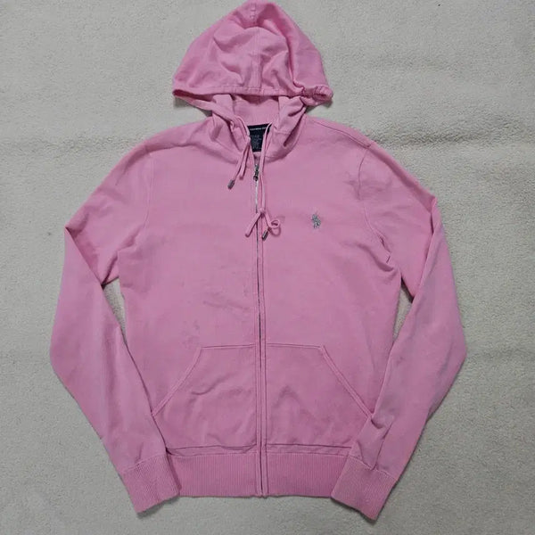 [BUNJANG] Polo Ralph Lauren Silver Pink Hooded Zip-Up Jacket / 폴로 랄프로렌 실버 핑크 후드 집업 급처