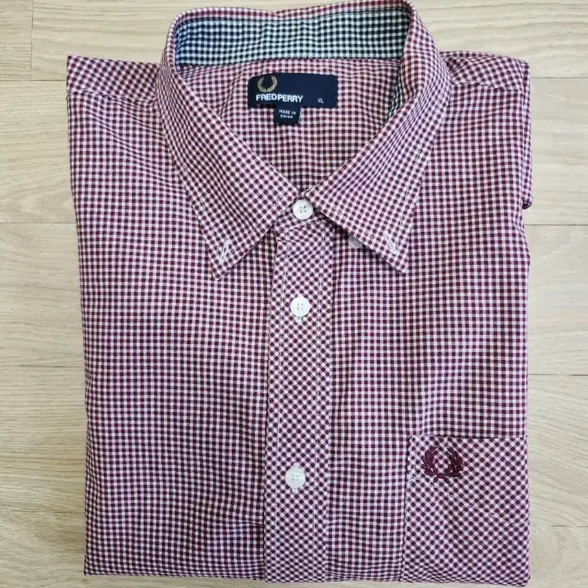 [BUNJANG] Fred Perry Check Short Sleeve Shirt Red XL / (XL) 프레드페리 체크 반팔셔츠 레드
