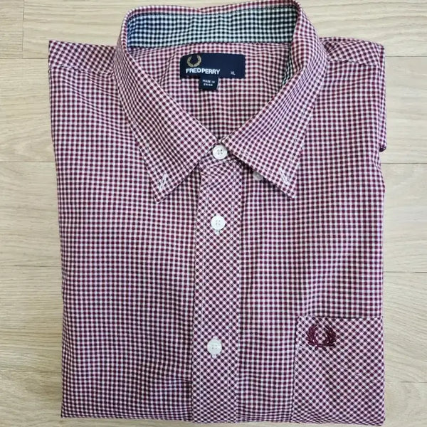 [BUNJANG] Fred Perry Check Short Sleeve Shirt Red XL / (XL) 프레드페리 체크 반팔셔츠 레드