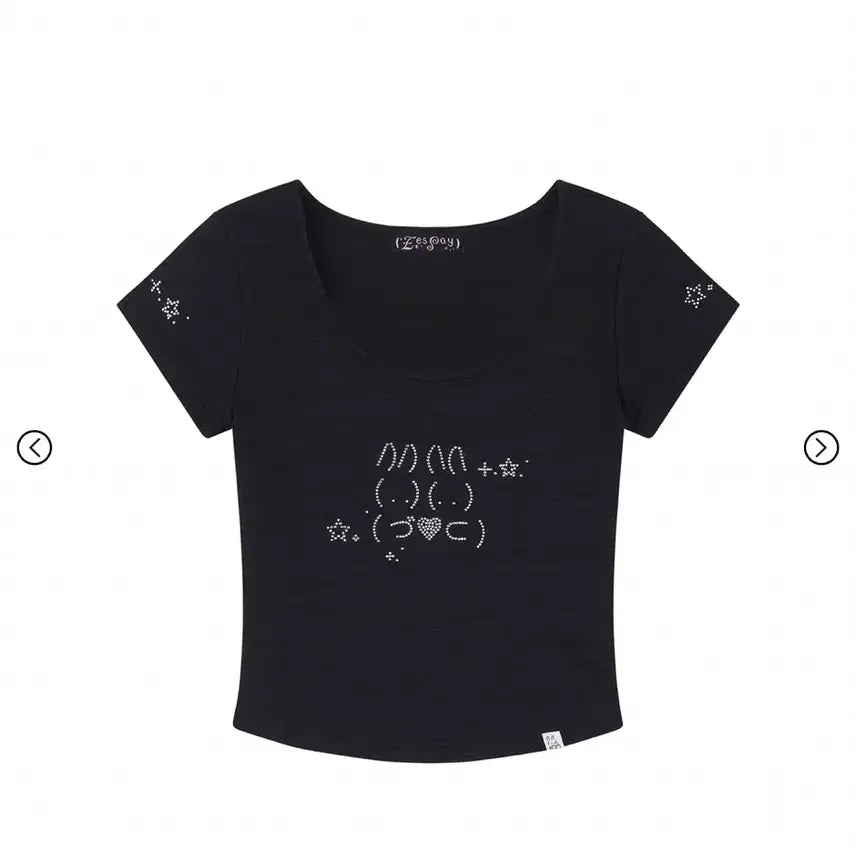 [BUNJANG] T.K RABBIT Rabbit T-Shirt Black / T.K RABBIT T SHIRT - BLACK 에세이 래빗 티