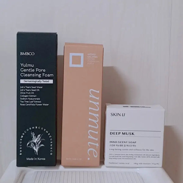 [BUNJANG] BMBK, Unmute, SkinU Cleansing Foam & Soap Bundle / (새상품 3개) 비엠비코 언뮤트 클렌징폼 스킨유 이노센트 딥머스크 비누