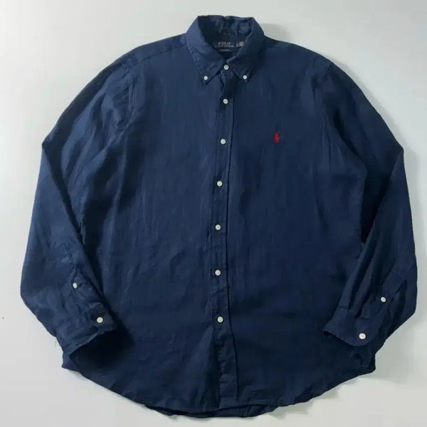[BUNJANG] Polo Ralph Lauren Linen Shirt L Navy / 폴로 랄프로렌 네이비 린넨 셔츠 L