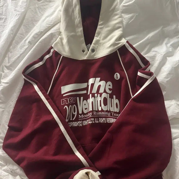 [BUNJANG] Park Jihoon Benhit Burgundy Hoodie (Size M) / 박지훈 손민수 손민수템 벤힛 버건디 후드티