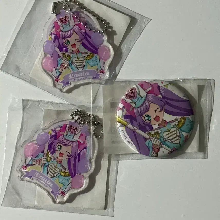 [BUNJANG] PriPara Marukuji Yumemaching Manaka Lala Can Badge Acrylic Keyholder / 프리파라 마루쿠지 유메마칭 마나카 라라 캔뱃지 아크릴 키홀더
