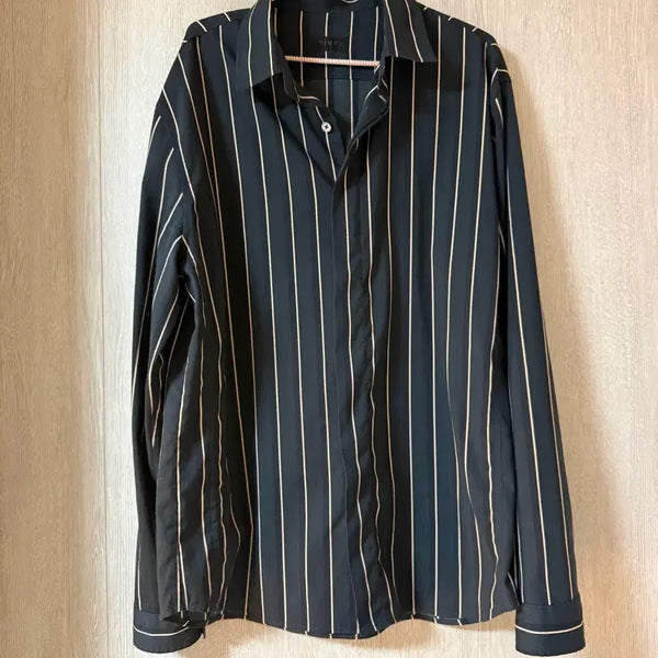 [BUNJANG] Time Homme Striped Dress Shirt / 타임옴므 스트라이프 셔츠