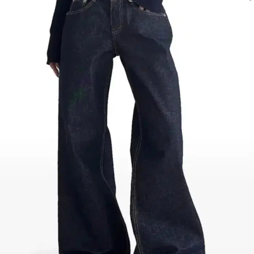 [BUNJANG] Litkim Non-Fade Flare Low-Rise Raw Denim Pants L Size / 릿킴 논페이드 L사이즈 플레어 로우라이즈 생지 데님 팬츠 청바지 어텀 지그재그 에이블리