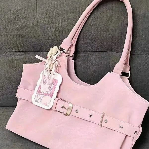 [BUNJANG] Large Capacity Pink Shoulder Bag / 부드러운 핑크 대용량 숄더백 데일리가방
