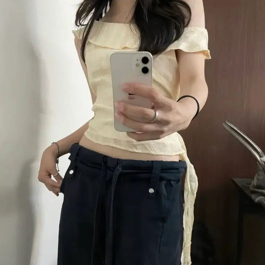[BUNJANG] Highonce Off-Shoulder Blouse / 하이원스 오프숄더 블라우스