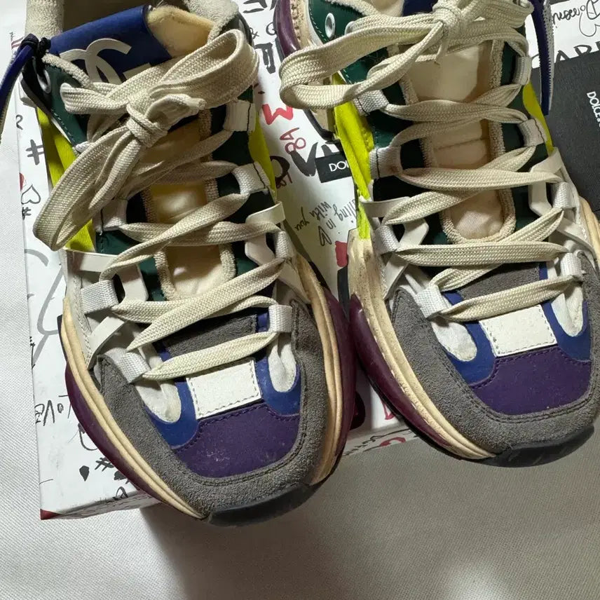 [BUNJANG] Dolce & Gabbana Multicolor Canvas, Suede, and Leather Sneakers / 돌체앤가바나 스니커즈 40.5(250-255) 팝니다