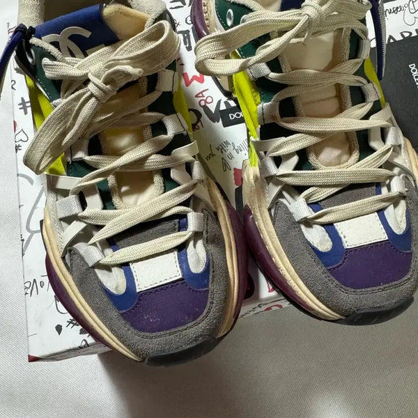 [BUNJANG] Dolce & Gabbana Multicolor Canvas, Suede, and Leather Sneakers / 돌체앤가바나 스니커즈 40.5(250-255) 팝니다