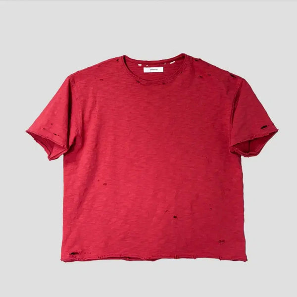 [BUNJANG] Nolnode Slub Vintage T-Shirt Red/Khaki Bundle Set / [2] 논노드 슬럽 빈티지 티셔츠 레드,카키 일괄