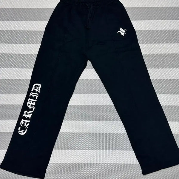 [BUNJANG] Kamied Lettering Wide Sweatpants Black Size 2 / 카미드 와이드 스웻팬츠 블랙 2사이즈