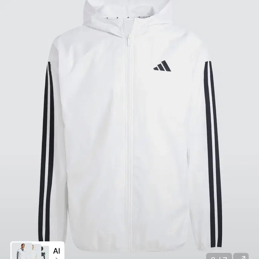 [BUNJANG] Adidas White Windbreaker Jacket / 아디다스 바람막이