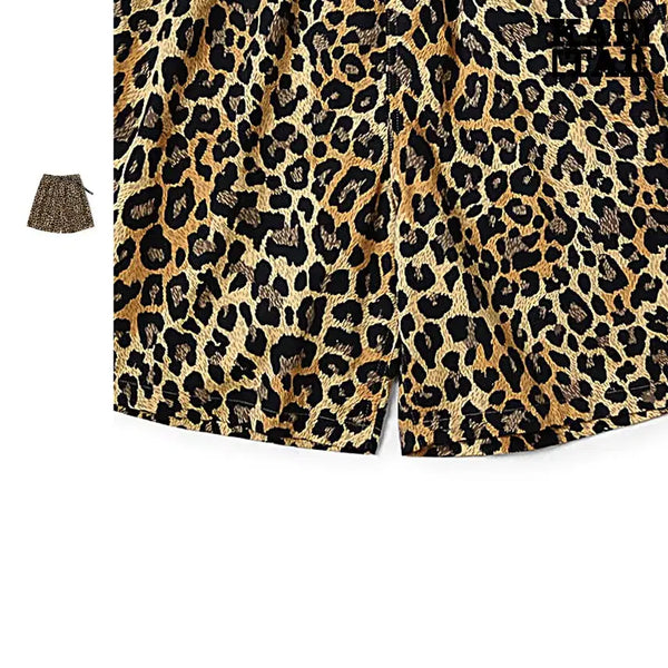 [BUNJANG] Kapital Coma Gabardine Leopard Pattern Easy Shorts / 캐피탈 코마 개버딘 레오파드 패턴 이지 반바지
