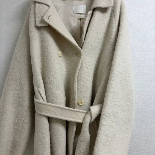 [BUNJANG] Leeds Ash Alpaca Half Coat Ivory / Leeds Ash alpaca half coat ivory 리즈 애쉬 알파카 코트