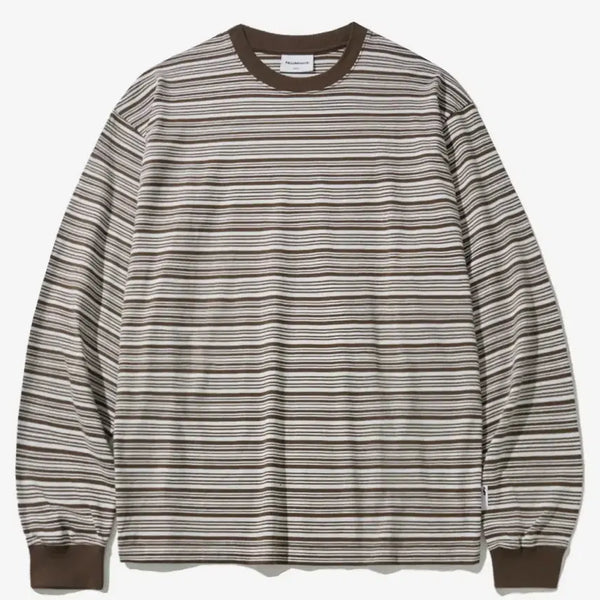 [BUNJANG] Filuminate Striped Long Sleeve - Brown / 필루미네이트 스트라이프 롱 슬리브-브라운