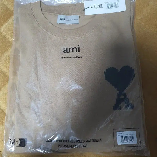 [BUNJANG] AMI Paris Half-Sleeve T-Shirt Beige L / 아미 반팔티 베이지L