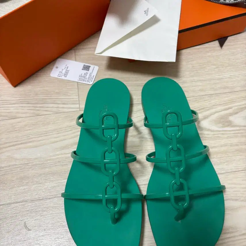 [BUNJANG] Hermès Mykonos Sandals Size 37 Vertu Maline / 에르메스 미코노스 37사이즈 베르투말린