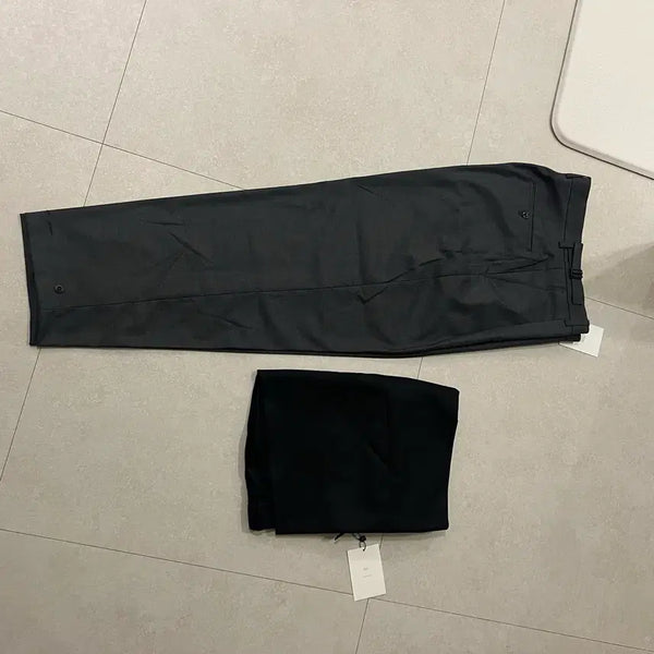 [BUNJANG] BAURO Adjustable Hem Slack Pants (Black) / 바우로 밑단조임가능 슬랙스M(블랙, 차콜)
