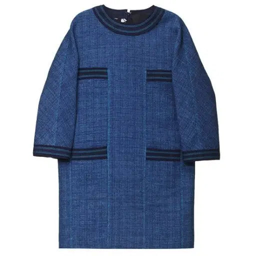 [BUNJANG] Lucky Chouette Tweed Navy Dress / [정품] 럭키슈에뜨 트위드 네이비 원피스 36