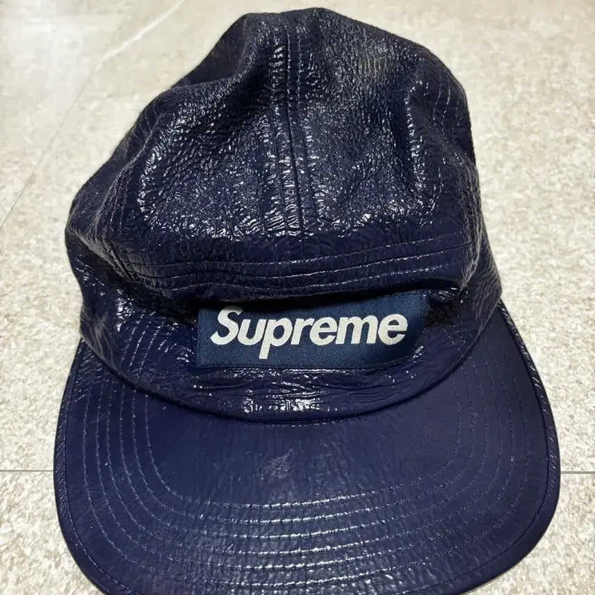 [BUNJANG] Supreme Cap Glossy Navy / 슈프림 캡 글로시 네이비