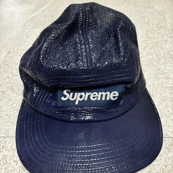 [BUNJANG] Supreme Cap Glossy Navy / 슈프림 캡 글로시 네이비