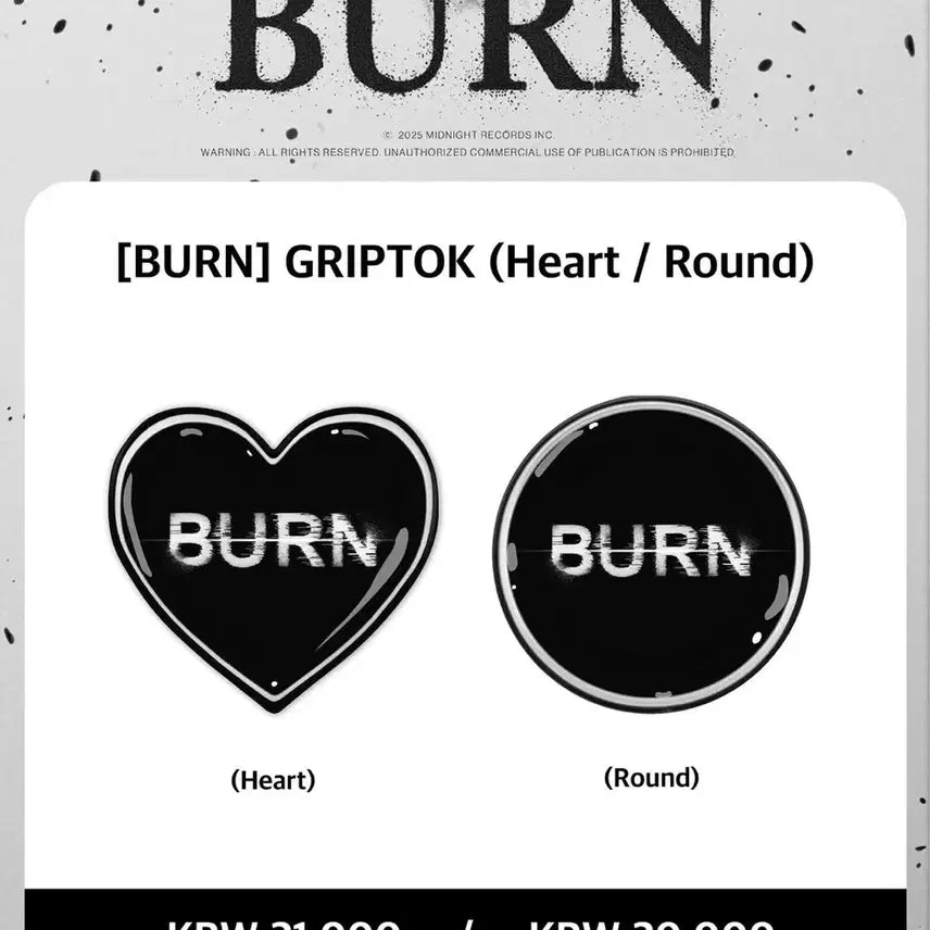 [BUNJANG] BTS BURN Concert GripTok Set / BURN콘서트 그립톡 MD