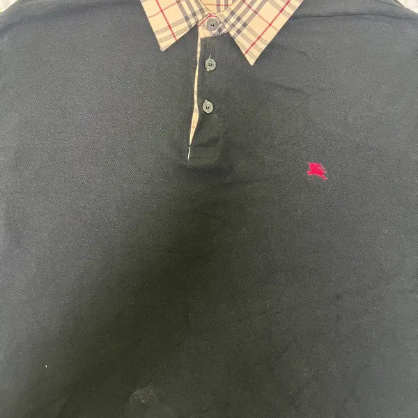 [BUNJANG] Burberry Long Sleeve Polo Shirt XL Black / 버버리 롱슬리브 카라티 XL 블랙