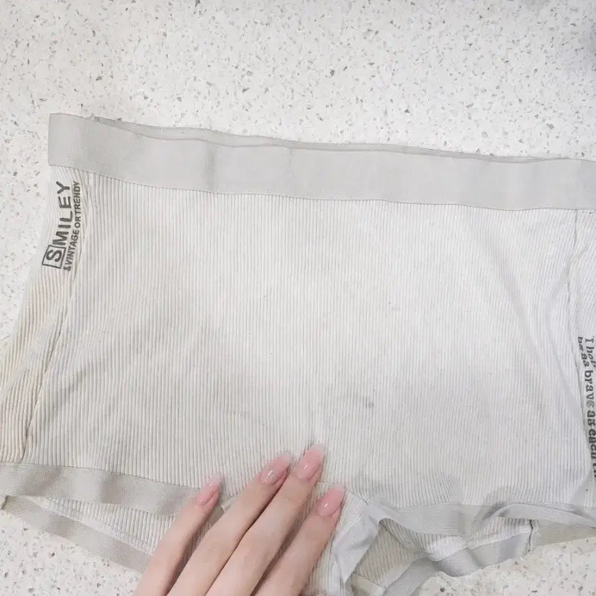 [BUNJANG] Ivory Ribbed Panty - 1 pc / 아이보리 골지 팬티 / 1장