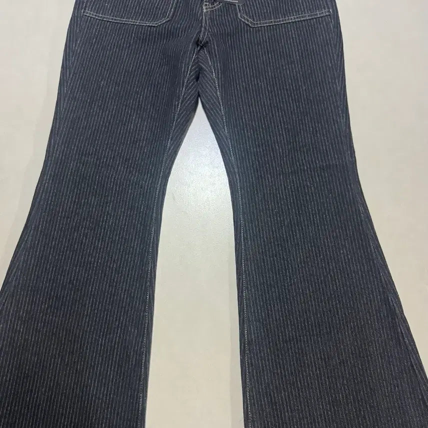 [BUNJANG] YKK Striped Denim Pants (Size S) / YKK 진청 스트라이프 데님 S 새상품