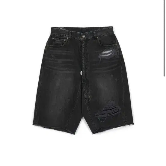 [BUNJANG] Protocol Index Long Zipper Black Denim Shorts / [2] 프로토콜 인덱스 롱지퍼 블랙 데님 숏팬츠