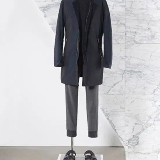 [BUNJANG] Solid Homme Navy Coat / 솔리드옴므 네이비 코트