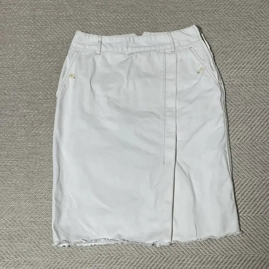 [BUNJANG] Beanpole White Denim Wrap Skirt / (70-95) 빈폴 화이트 데님 랩 스커트