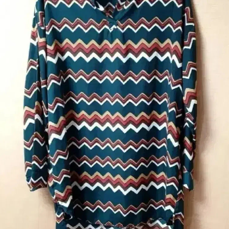 [BUNJANG] Zigzag Pattern Long Blouse Dress / (오늘특가) 댄스복 댄스원피스 지그재그 패턴 롱 블라우스/ 원피스