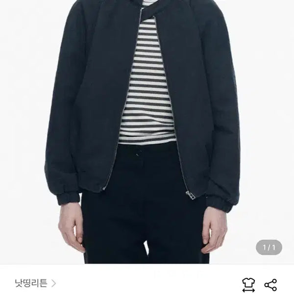 [BUNJANG] Notthing Written Milo Linen Blouson Navy / 낫띵리튼 블루종 Milo linen blouson (Navy)